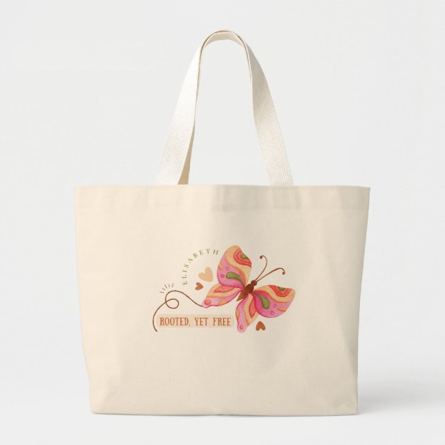 Bunte Aquarell-Schmetterling-Motivation Boho Jumbo Stoffbeutel (Vorne)
