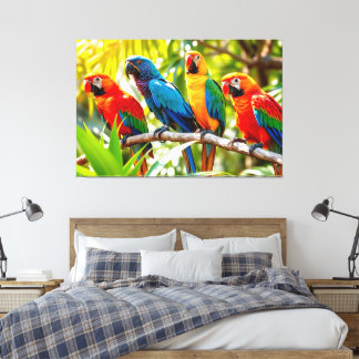 Bunte Ara-Papageien-Vogel-Kunst Leinwanddruck