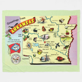 Bunte Arkansas-Karte Fleece-Decke Fleecedecke