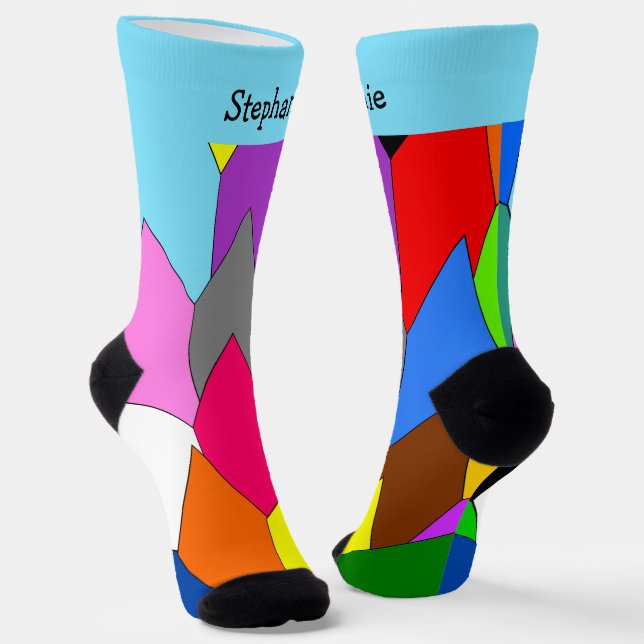 Bunte Art Deco Design Socken (Gewinkelt)