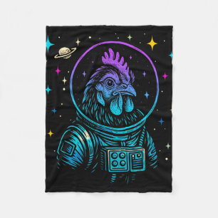 Bunte Astronaut Huhn Weltraum Galaxie Bauernhof An Fleecedecke