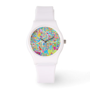 Bunte Atlanta-Karte Armbanduhr