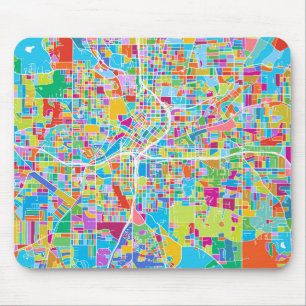 Bunte Atlanta-Karte Mousepad