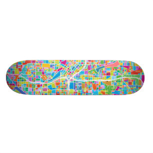 Bunte Atlanta-Karte Skateboard