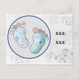 bunte Babyfüsse Postkarte