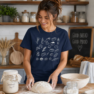 Bunte Bäckerei Kunsthandwerk Brot Tee Line Art