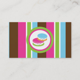 Bunte Bäckerei Macarons Kunden Treuekarte