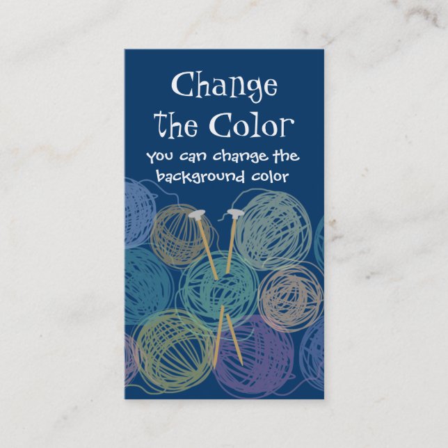 Bunte Bälle von Garn-Stricknadel-Geschäfts-Karten Visitenkarte (Vorderseite)