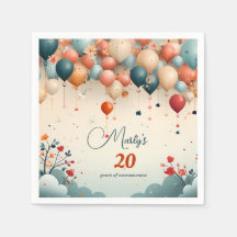 Bunte Ballon Birthday Papier Napkins