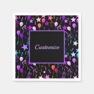 Bunte Ballon-u. Stern-Party-Servietten Serviette