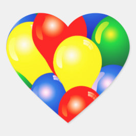 Bunte Ballons Geburtstagsgeschenk Herz-Aufkleber