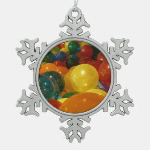 Bunte Ballons Party Design Schneeflocken Zinn-Ornament