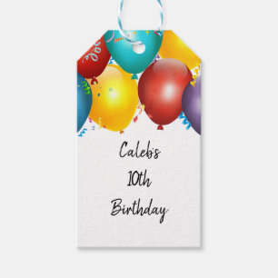 Bunte Balloons & Confetti Geburtstagsparty Gefalle Geschenkanhänger