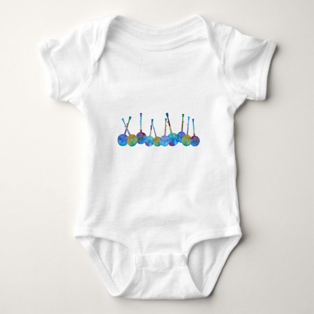 Bunte Banjo-Schnur Baby Strampler (Vorderseite)