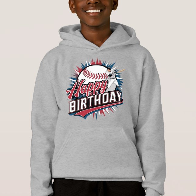 Bunte Baseball-Geburt Hoodie (Vorderseite)