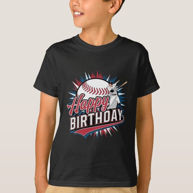 Bunte Baseball-Geburt T-Shirt (Vorderseite)