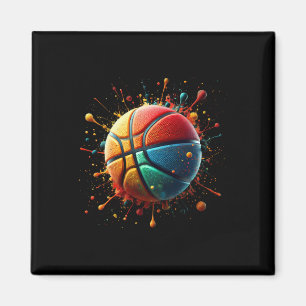 Bunte Basketball Ball Basketballspieler Magnet