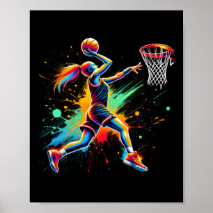 Bunte Basketball-Spielerinnen  Poster