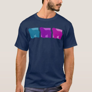 Bunte Bergamasco Silhouetten T-Shirt