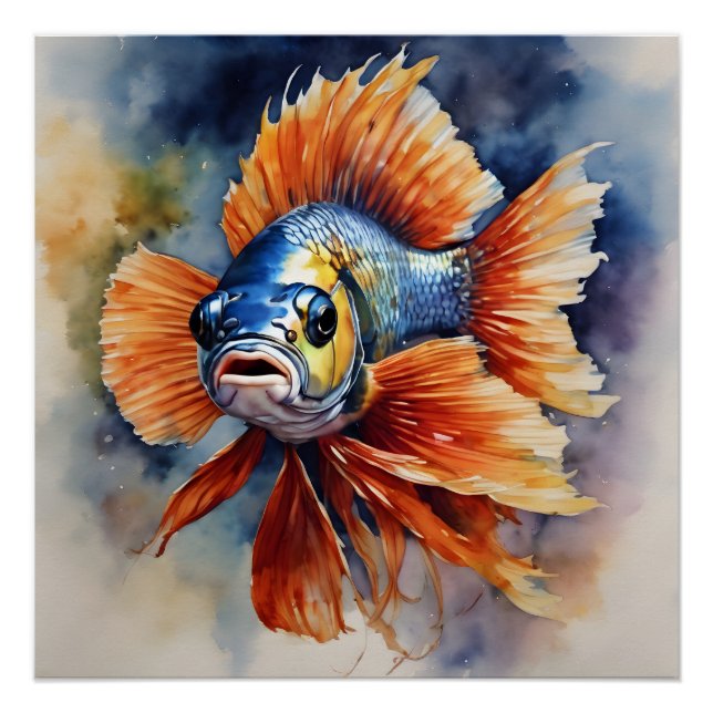 Bunte Betta Fische Nr. 2 Glossen-Poster Poster (Vorderseite)