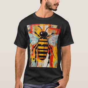 Bunte Bienen-Kunst Druck Honigbiene Wand T-Shirt