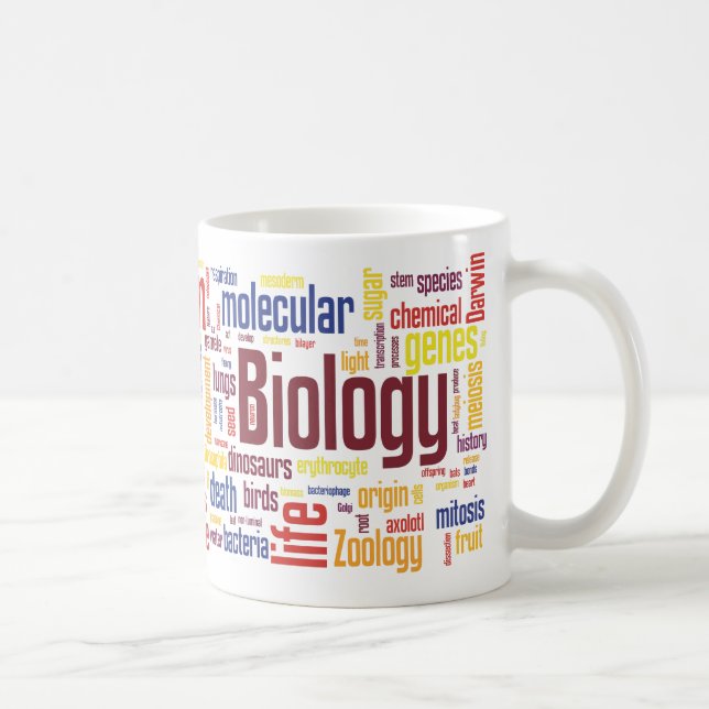 Bunte Biologie Wordle Tasse (Rechts)