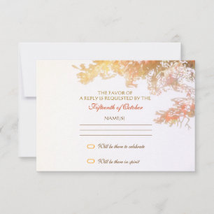 bunte Blätter mit elegantem uAwg RSVP Karte