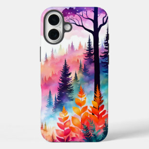 Bunte Blätter und Bäume des Waldes auf dem Berg iPhone 16 Plus Hülle