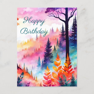 Bunte Blätter und Bäume des Waldes auf dem Berg Postkarte