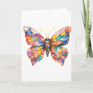 Bunte Bleiglas-Schmetterling Karte