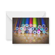 Bunte Bleistift-Kunstfotografie-Notizkarte