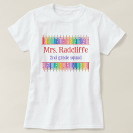 Bunte Bleistifte Sterne Name des Lehrers T-Shirt