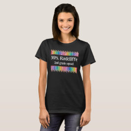 Bunte Bleistifte Sterne Name des Lehrers T-Shirt