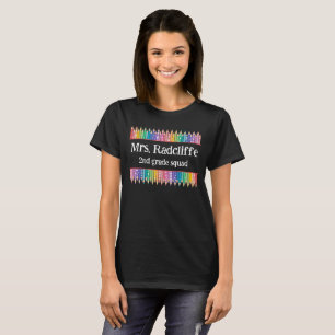 Bunte Bleistifte Sterne Name des Lehrers T-Shirt