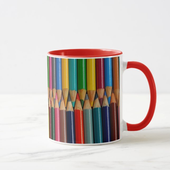 Bunte Bleistiftzeichenstiftdruck-Kaffee-Tasse Tasse (Rechts)