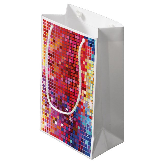 Bunte Bling-Geschenk Tasche Kleine Geschenktüte (Vorderseite Schrägansicht)