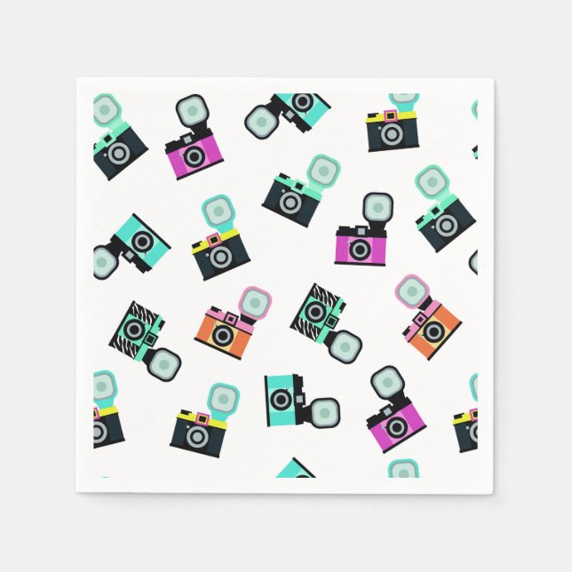Bunte Blitzlichtkamera-Papier-Servietten Serviette (Vorderseite)