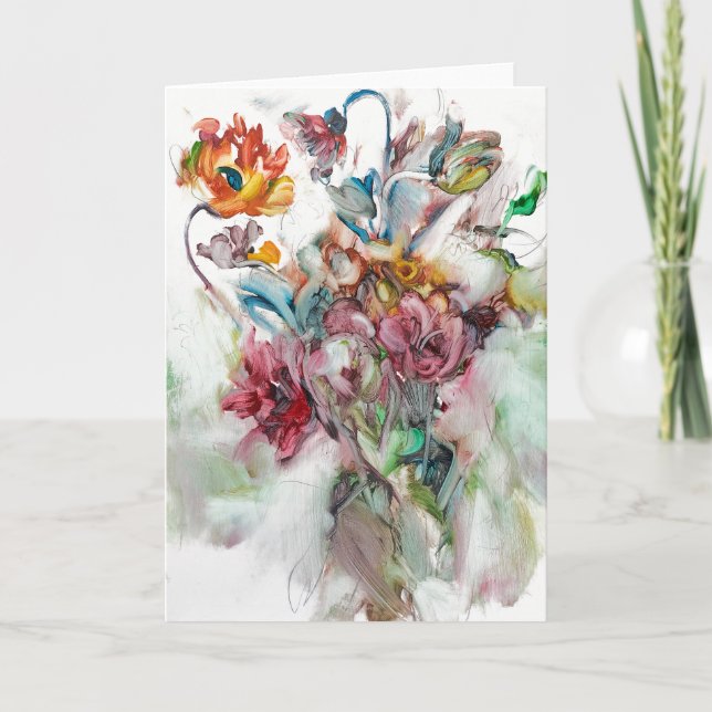 bunte Blume Grußkarte Karte (Vorderseite)