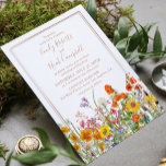 Bunte Blume Hochzeit Einladung<br><div class="desc">Farbenfrohe Wilde Blume Country Wedding Einladungen bieten hübsche Blume auf dem Land in Orange,  Gelb,  lila und Rosa auf weißem Hintergrund mit Ihren Informationen zur Einladung zur Hochzeit. Personalisieren Sie den Text in den Textfeldern,  indem Sie ihn bearbeiten. Für Sie entworfen von Evco Studio www.zazzle.com/store/evcostudio</div>