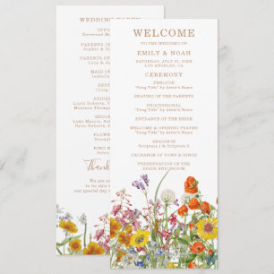 Bunte Blume Hochzeit Programm