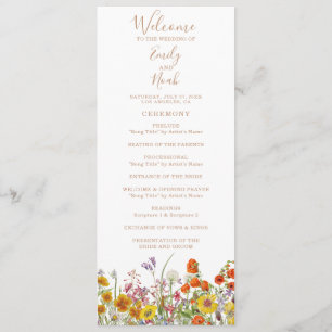 Bunte Blume Hochzeit Programm