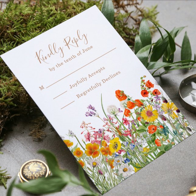 Bunte Blume Hochzeit RSVP Karte (Von Creator hochgeladen)
