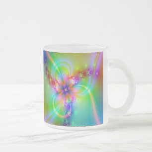 Bunte Blume mit Bändern Mattglastasse