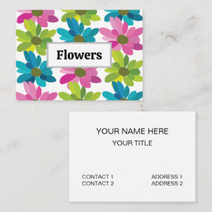 Bunte Blumen Blumen Visitenkarte