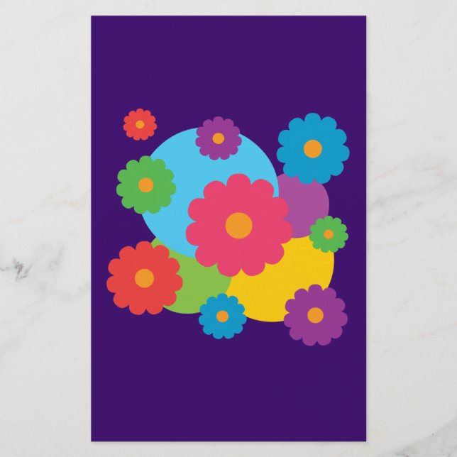 Bunte Blumen Briefpapier (Vorderseite)