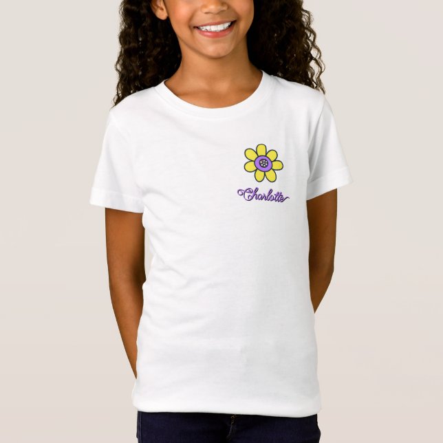Bunte Blumen-Doodle individuell T-Shirt (Vorderseite)