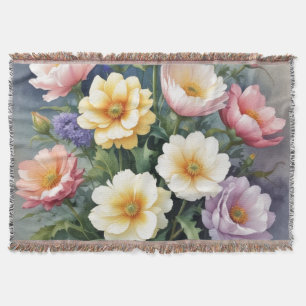 Bunte Blumen Elegante Aquarellmalerei Decke