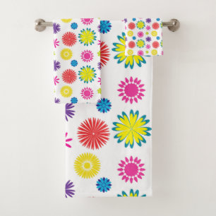 Bunte Blumen Farbige Gartenparty Badhandtuch Set