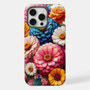Bunte Blumen/Frühling Zinnia/Rose iPhone 15 Pro Max Hülle