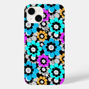 Bunte Blumen Gänseblümchen Blau Türkis Lila Case-Mate iPhone 14 Hülle